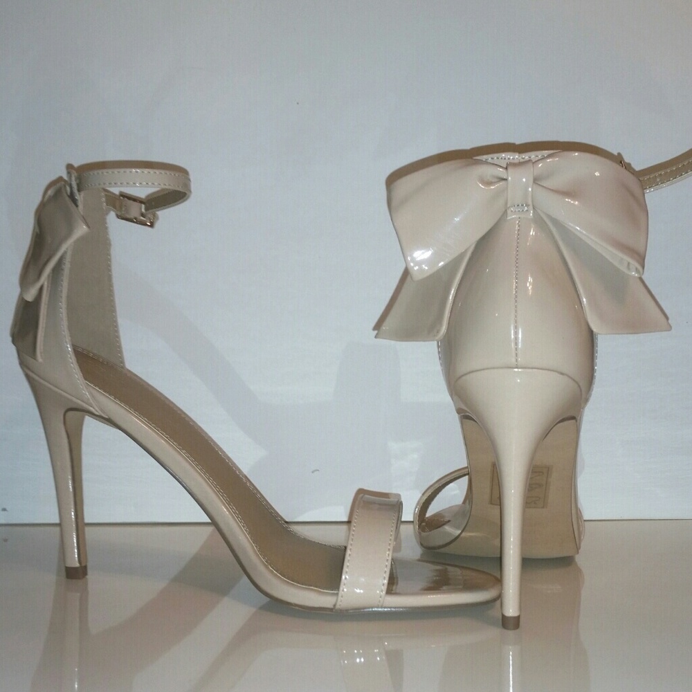 ASOS NUDE PATENT ANKLE STRAP HEELS - SIZE 10...NEW